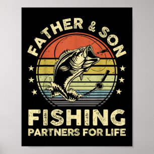 Poster Père Fils Chemise de pêche assortie Drôle B Poisso