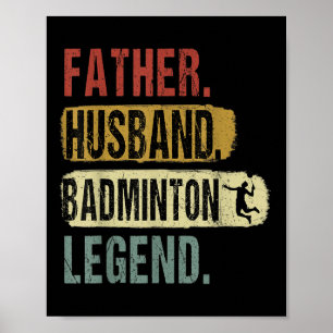 Poster Père Mari Badminton Légende Badminton Papa Fath