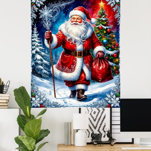 Poster Père Noël (Bureau à domicile)
