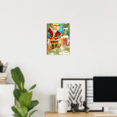 Poster Père Noël à la cheminée (Bureau à domicile)