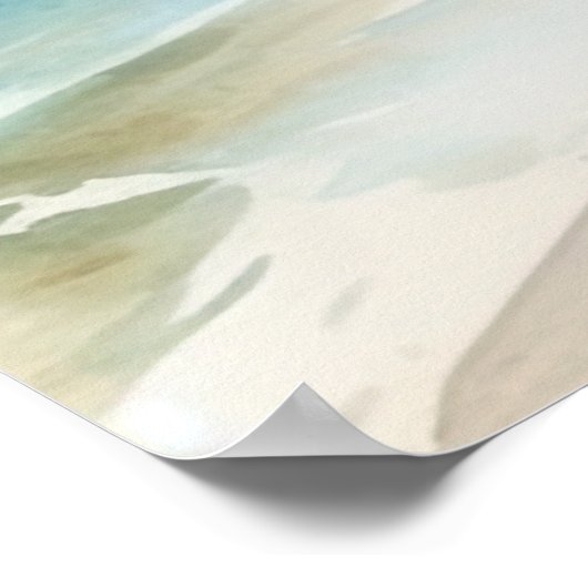 Poster Père Noël à Noël à la plage en juillet (Coin)