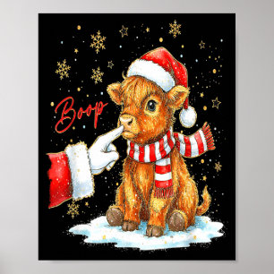 Poster Père Noël Agriculteur Drôle Western Main Boop Noël