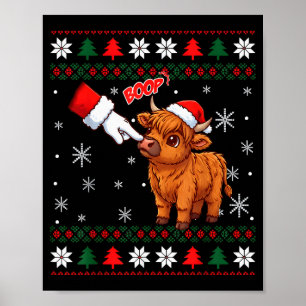 Poster Père Noël Agriculteur Drôle Western Main Boop Noël