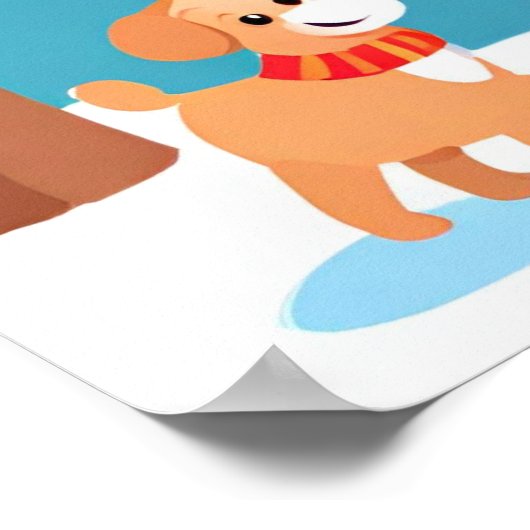 Poster Père Noël apporte des présents et des chiots | Wal (Coin)