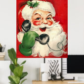 Poster Père Noël au téléphone (Bureau à domicile)