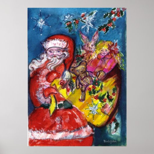 POSTER PÈRE NOËL AVEC CADEAUX (Devant)