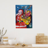 POSTER PÈRE NOËL AVEC CADEAUX (Cuisine)