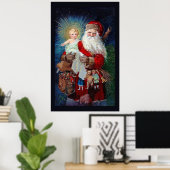 Poster Père Noël avec Christ Enfant (Bureau à domicile)