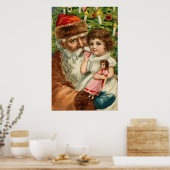 Poster Père Noël avec enfant (Cuisine)