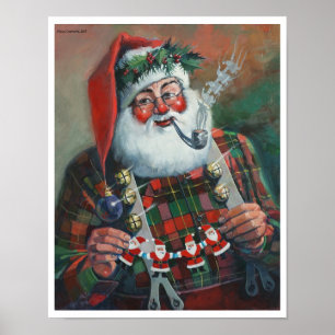 Poster Père Noël avec Garland