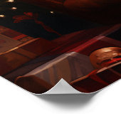 Poster Père Noël avec Golden Retriever (Coin)