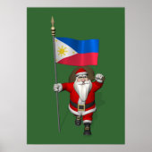 Poster Père Noël Avec L'Enseigne Des Philippines (Devant)