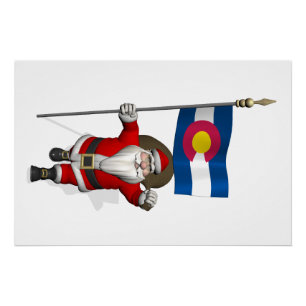 Poster Père Noël avec l'enseigne du Colorado