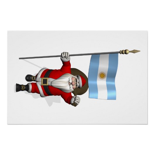 Poster Père Noël Avec L'Ensigne D'Argentine (Devant)