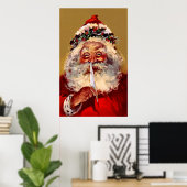 Poster Père Noël avec plume (Bureau à domicile)