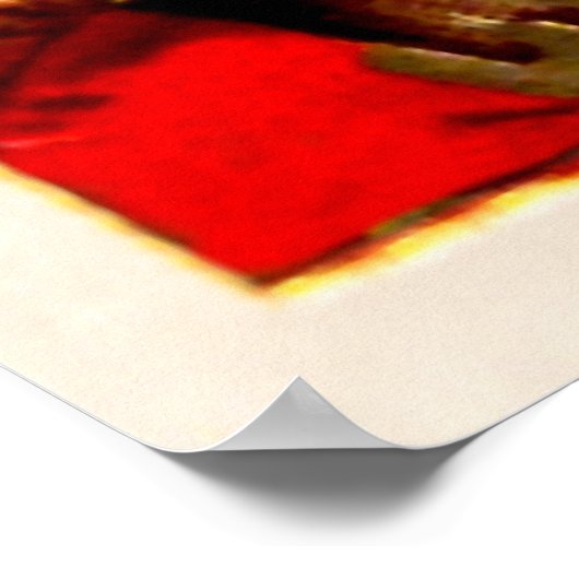 Poster Père Noël avec rennes (Coin)