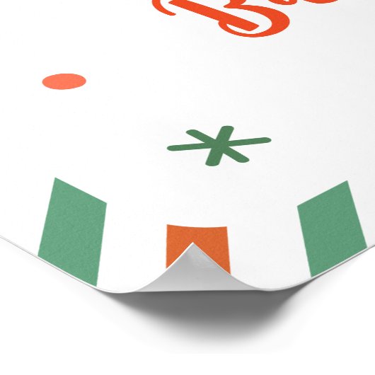 Poster Père Noël Baby Baby shower Bienvenue (Coin)