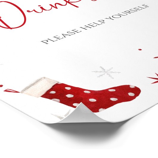 Poster Père Noël Baby Christmas Baby shower Boissons (Coin)