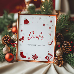 Poster Père Noël Baby Christmas Baby shower Boissons