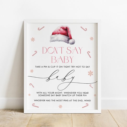 Poster Père Noël Baby Christmas Ne pas dire Baby Game Pos