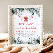 Poster Père Noël Baby Devine Combien de boules de neige B