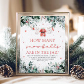 Poster Père Noël Baby Devine Combien de boules de neige B