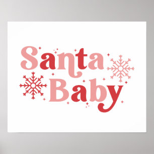 Poster Père Noël Baby - Fun Holiday Typography Design