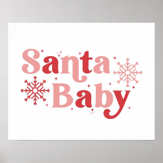 Poster Père Noël Baby - Fun Holiday Typography Design (Devant)