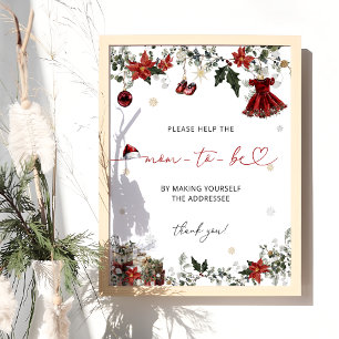 Poster Père Noël Baby Girl Baby shower Adresse une envelo