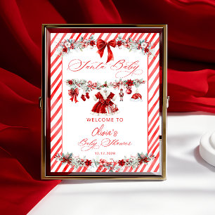 Poster Père Noël Baby Girl Clothes Baby shower Bienvenue