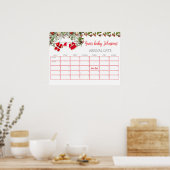 Poster Père Noël Baby shower Baby Date d'échéance Calendr (Cuisine)