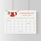 Poster Père Noël Baby shower Date d'échéance Calendrier J