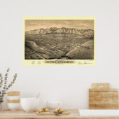 Poster Père Noël Barbara, CA Carte panoramique - 1877 (Cuisine)