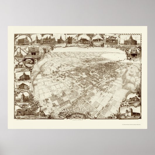 Poster Père Noël Barbara, CA Carte panoramique - 1898 (Devant)