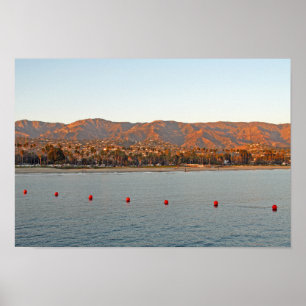 Poster Père Noël Barbara, Californie coucher de soleil mo