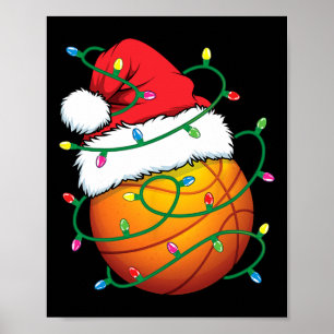 Poster Père Noël Basketball Sport Ball Hommes garçons Noë