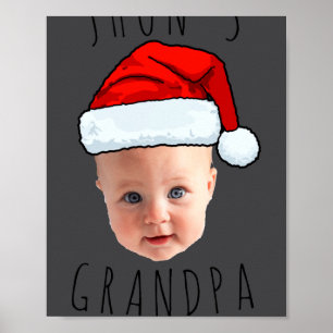 Poster Père Noël Bébé Visage Chapeau Photo de Noël