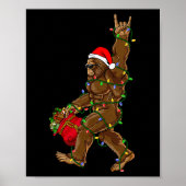 Poster Père Noël Bigfoot Christmas Lights Rock Fun Sasqua (Devant)
