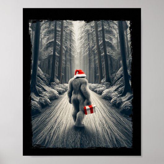 Poster Père Noël Bigfoot Christmas Sasquatch Croire (Devant)