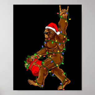 Poster Père Noël Bigfoot Lumières de Noël Drôle de Croyan
