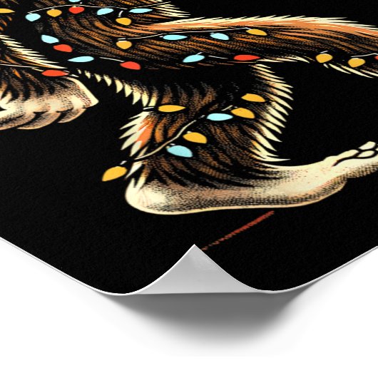 Poster Père Noël Bigfoot lumières de Noël Rock drôle Sasq (Coin)