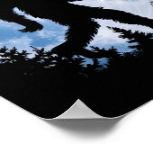 Poster Père Noël Bigfoot Noël Lune Drôle Sasquatch Belie (Coin)