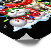 Poster Père Noël Carlin Avec Elf Chat Feux de Noël Propri (Coin)