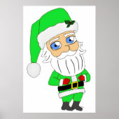 Poster Père Noël chibi en costume vert (Devant)