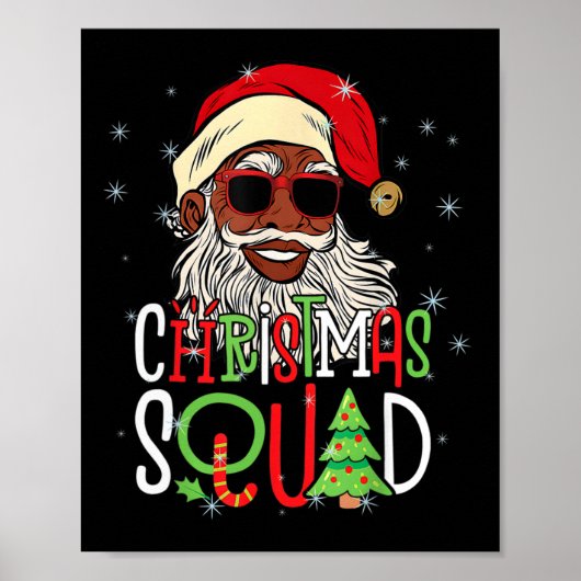 Poster Père Noël Christmas Squad Black Men African Americ (Devant)