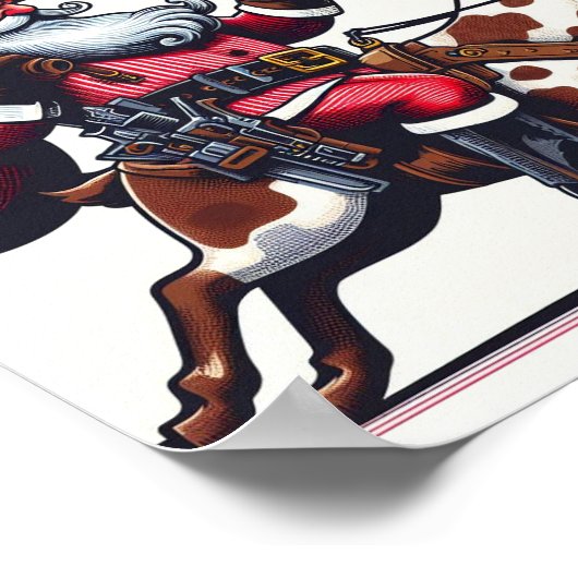 Poster père Noël comme cowboy (Coin)