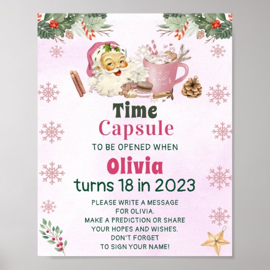 Poster Père Noël Cookies Noël Party Capsule Sign (Devant)