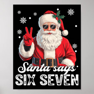 Poster Père Noël cool dit 67 mème drôle de Noël Xmas homm