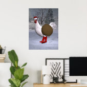Poster Père Noël coq blanc (Bureau à domicile)