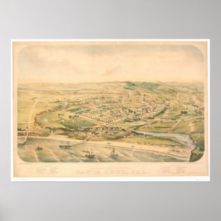 Poster Père Noël Cruz, CA. Carte panoramique (1586A) - No